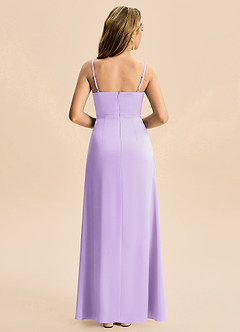 Azazie Abby Junior Lilac A-Line Pleated Stretch Satin Dress image2