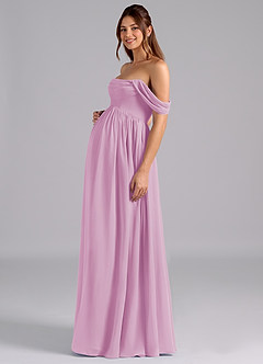 Azazie Saige Maternity Bridesmaid Dresses A-Line Pleated Chiffon Floor-Length Dress image5