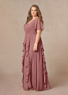 Azazie Watson Mother of the Bride Dresses Desert Rose A-Line V-Neck Chiffon Dress image8