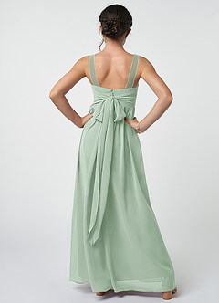 Azazie Kora Junior Agave A-Line Pleated Chiffon Dress image2