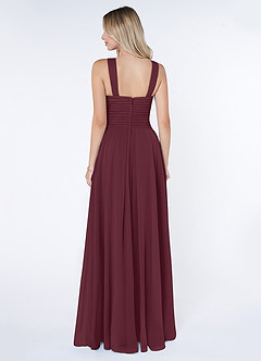Azazie Kaleigh Bridesmaid Dresses Cabernet A-Line Pleated Chiffon Dress image2