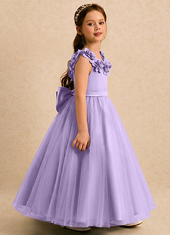 Azazie Eden Robe Demoiselle D'honneur Fillette Robe Princesse en Tulle Plissée Lilas image3