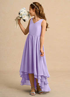 Azazie Kitten Junior Formal Flower Girl Dresses Lilac A-Line Chiffon Dress image5