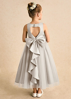 Azazie Solia Flower Girl Dresses Frost Ball-Gown Bow Tulle Dress image1