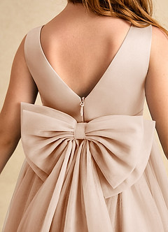 Azazie Winnie Robe Demoiselle D'honneur Fillette Robe Princesse en Tulle Arc Rose Perle image7