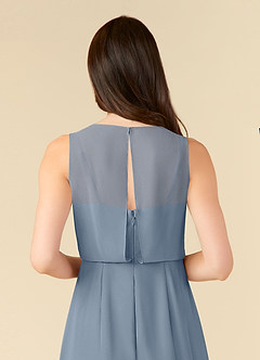Azazie Marchioness Mother of the Bride Dresses Twilight A-Line Scoop Pleated Chiffon Dress image6