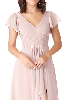 Azazie Omari Bridesmaid Dresses Blushing Pink A-Line Chiffon Dress image8