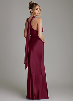 Azazie Reign Bridesmaid Dresses Mulberry Mermaid Pleated Stretch Satin Dress image7