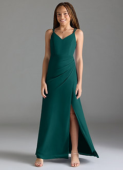 Azazie Leo Junior Peacock Mermaid Pleated Chiffon Dress image1