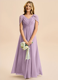 Azazie Emma Junior Wisteria A-Line Pleated Chiffon Dress image3