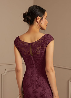 Azazie Melena Mother of the Bride Dresses Cabernet Mermaid Lace Tulle Dress image6