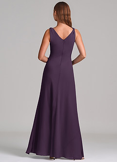 Azazie Nerine Brudtärnklänningar Klä av A-Linje i Chiffong Plisserad Plommon image5