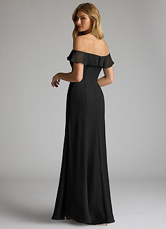 Azazie Sophie Jurken voor bruidsmeisjes Converteerbaar Jurk van Chiffon met A-Lijn Off the Shoulder Zwart image5