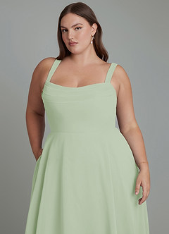 Azazie Shaude Bridesmaid Dresses Dusty Sage A-Line Pleated Chiffon Dress image7
