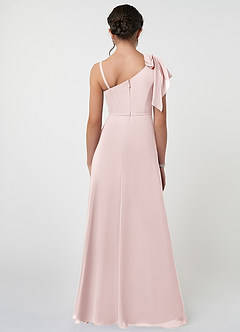 Azazie Aidy Junior Vestido Rosa Corado de Chiffon de Linha A com Arco image2