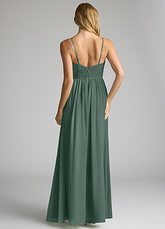 Azazie Alia Bridesmaid Dresses Sea Moss A-Line Pleated Chiffon Dress image5