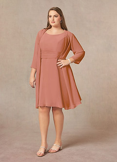 Azazie Shirley Mother of the Bride Dresses MAI TAI A-Line Scoop Pleated Chiffon Dress image10