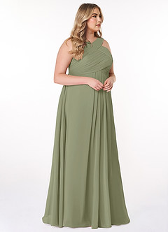 Azazie Kaleigh Bridesmaid Dresses Pistachio A-Line Pleated Chiffon Dress image10