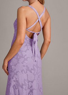Azazie Aliza Bridesmaid Dresses Lilac A-Line Floral Burnout Dress image6