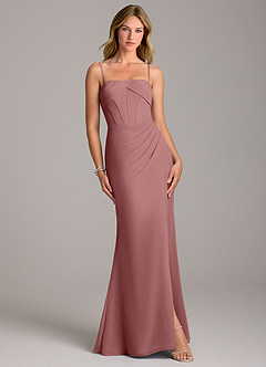 Azazie Chantel Bridesmaid Dresses Desert Rose Sheath Strapless Chiffon Convertible Dress image4