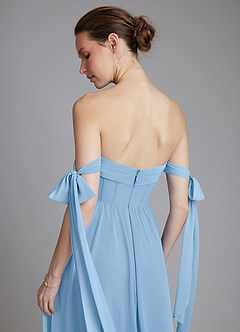 Azazie Ayanna Finale sale Jurk van Chiffon met A-Lijn Off the Shoulder Dusty Sage image8