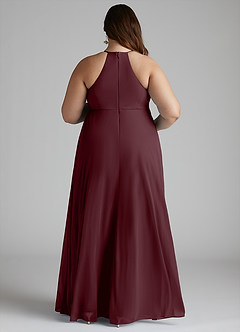 Azazie Annabelle Maternity Bridesmaid Dresses A-Line V-Neck Pleated Mesh Floor-Length Dress image8