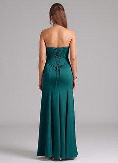 Azazie Ximena Bridesmaid Dresses Peacock Mermaid Corset Stretch Satin Convertible Dress image6
