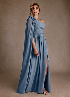 Azazie Lancaster Kleider für die Brautmutter A-Linie One-Shoulder Chiffon Kleid Zwielichtviolett image3
