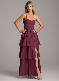 Azazie Alanna Bridesmaid Dresses Cabernet A-Line Sweetheart Neckline Chiffon Dress image5