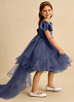 Azazie Cocoa vestidos de niña de las flores Vestido de Tormenta de Tul de Princesa con Plisado image1