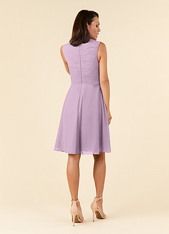 Azazie Theron Abiti per la Madre della Sposa Abito A-Line in Chiffon con Scollo a V a Pieghe Glicine image2