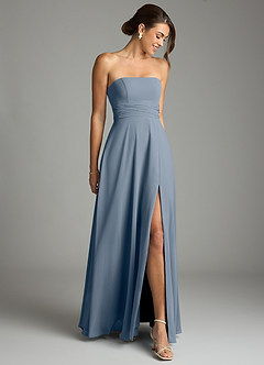 Azazie Tamira Suknie dla druhen Linia A Pofałdowany Szyfon Do ziemi Sukienka image2