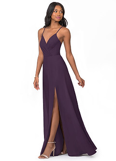 Azazie Everleigh Bridesmaid Dresses Plum A-Line Sweetheart Pleated Chiffon Dress image6