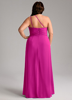 Azazie Eren Bridesmaid Dresses Fuchsia Sheath One Shoulder Chiffon Dress image9