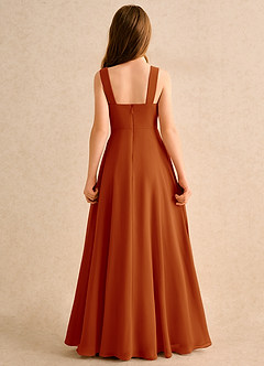 Azazie Makani Junior Formal vestidos de niña de las flores Vestido de Pimenton de Gasa de Corte En A con Escote de Corazón image2