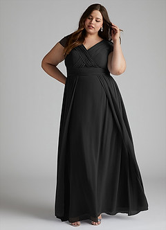 Azazie Organa Final Sale Desert Rose A-Line Pleated Chiffon Dress image8