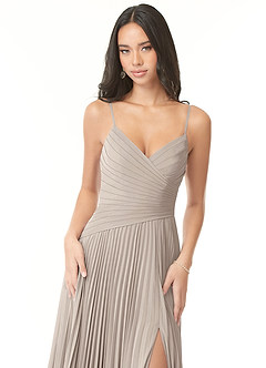 Azazie Vini Bridesmaid Dresses Frost A-Line V-Neck Pleated Chiffon Dress image6
