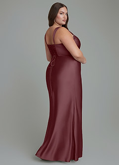 Azazie Agustina Vestidos de damas de honor Vestido Sangrado de Satén Elástico de Corte Sirena con Corsé image8