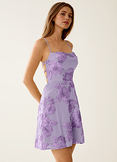 Lysandra Wisteria Stretch 3D Flowers Corset Mini Dress image3