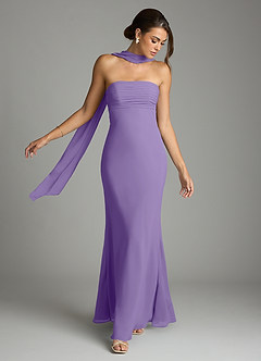 Azazie Saylor Brudtärnklänningar Klä av Sjöjungfru i Chiffong Axelbandslös Tahiti image7