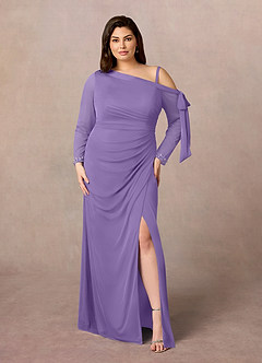 Azazie Marna Mother of the Bride Dresses Tahiti Sheath One Shoulder Mesh Dress image6