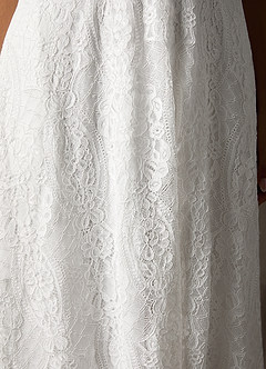 Azazie Lilly Wedding Dresses Diamond White A-Line Lace Dress image9