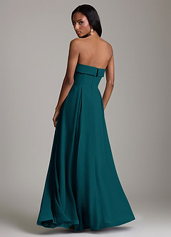 Azazie Lucienne Bridesmaid Dresses Pine A-Line Strapless Chiffon Convertible Dress image2