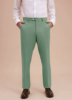 front Ethan Matcha Raffinerade vävda klänningsbyxor