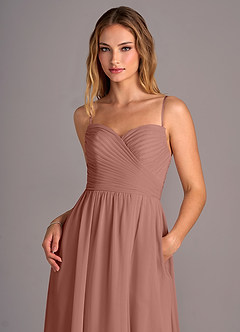 Azazie Joni Bridesmaid Dresses Cedar Rose A-Line Strapless Chiffon Convertible Dress image2
