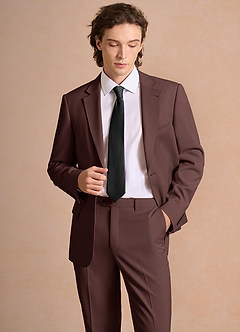 front James Espresso Structured Stretch Suit Jacket