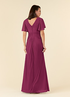 Azazie Emmeline Mère de la mariée Robes Robe Trapèze en Maille Col V plissé Mûre image7