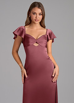 Azazie Demia 신부 들러리 드레스 쉬스 스윗하트 네크라인 스트레치 새틴 발목 길이 드레스 image7