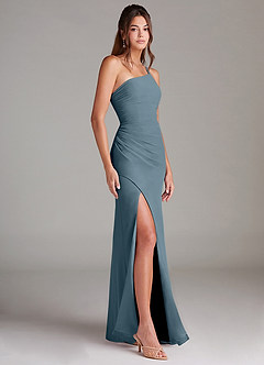 Azazie Eren Bridesmaid Dresses Twilight Sheath One Shoulder Chiffon Dress image3