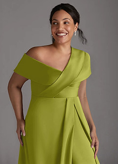 Azazie Milton Mère de la mariée Robes Robe Trapèze en Satin extensible Plissée Citronnelle image13